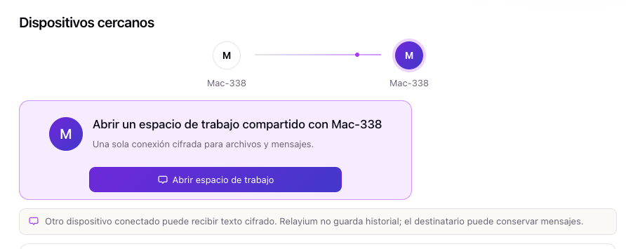 Dos dispositivos en la misma red aparecen solos, sin iniciar sesión y sin código de emparejamiento.